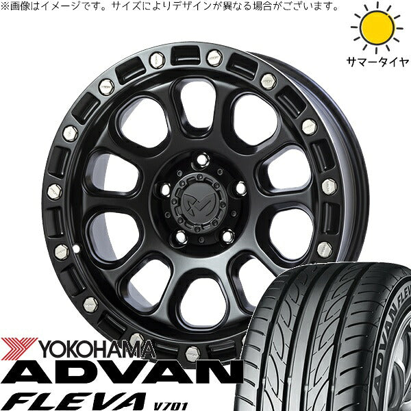 ヨコハマタイヤ アドバン フレバ V701 235/55R18 ＋ MKW M205 ブラックキャット 18インチ 8J +40 5H114.3P サマー・ホイール4本セット。1枚目。