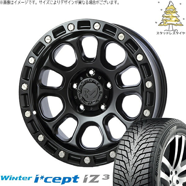 ハンコック ウィンターアイセプト IZ3 W636 205/65R16 ＋ MKW M204 ブラックキャット 16インチ 7J +35 5H114.3P スタッドレス・ホイール4本セット。1枚目。