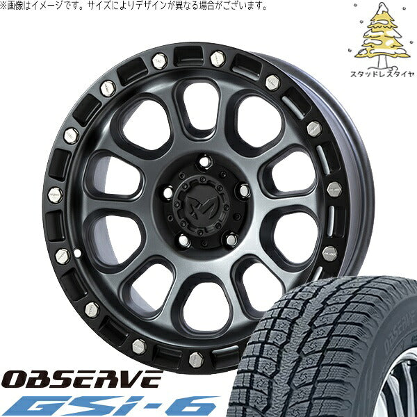 トーヨータイヤ オブザーブ Gsi-6 225/70R16 ＋ MKW M204 ドライグレー 16インチ 7J +35 5H114.3P スタッドレス・ホイール4本セット。1枚目。