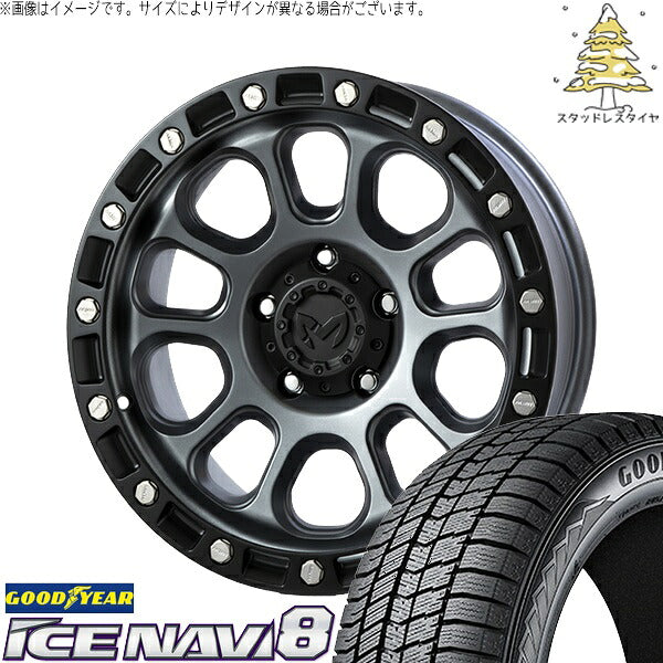 グッドイヤー アイスナビ8 215/65R16 ＋ MKW M204 ドライグレー 16インチ 7J +35 5H114.3P スタッドレス・ホイール4本セット。1枚目。