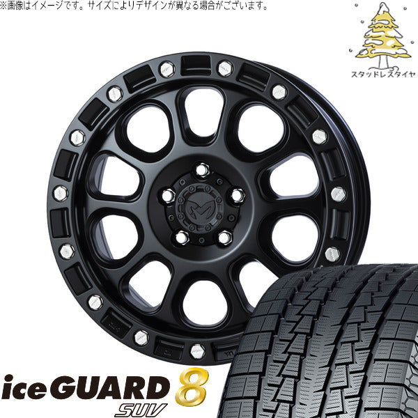 ヨコハマタイヤ アイスガード8 SUV 235/70R16 ＋ MKW M204 ブラックキャット 16インチ 7J +35 5H114.3P スタッドレス・ホイール4本セット。1枚目。