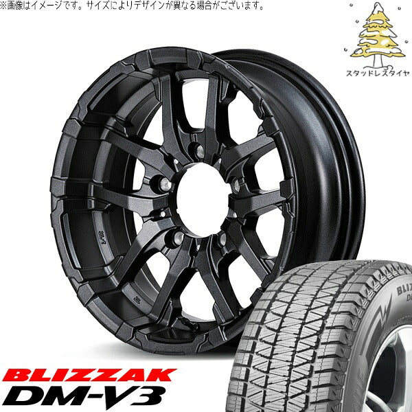 ブリヂストン ブリザック DM-V3 225/70R16 ＋ ナイトロパワー M26 クロスファング バレルブラック 16インチ 6J -5 5H139.7P スタッドレス・ホイール4本セット。1枚目。