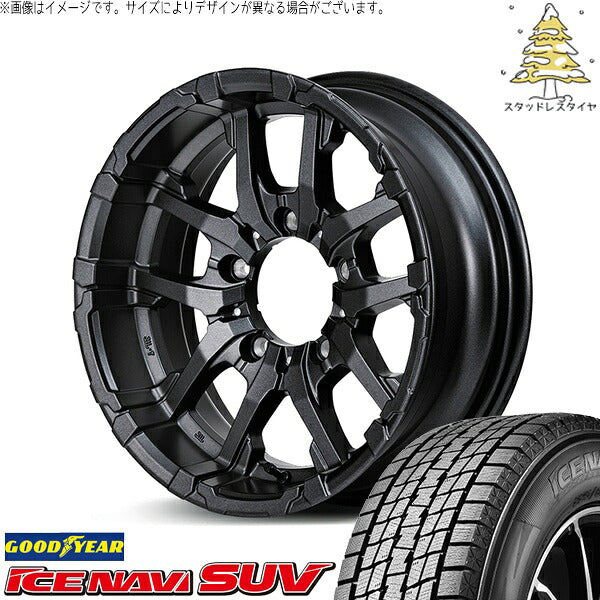 グッドイヤー アイスナビ SUV (ICENAVI SUV) 215/70R16 ＋ ナイトロパワー M26 クロスファング バレルブラック 16インチ 6J -5 5H139.7P スタッドレス・ホイール4本セット。1枚目。