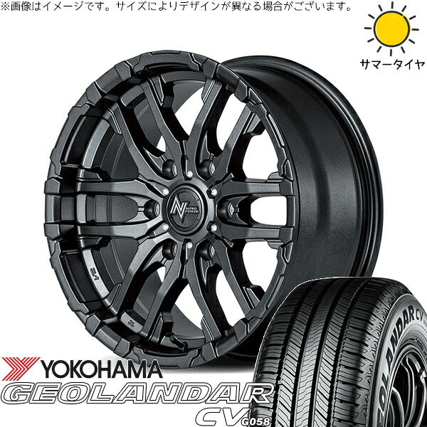 ヨコハマタイヤ ジオランダーCV G058 215/70R16 ＋ ナイトロパワー M26 クロスファング バレルブラック 16インチ 6.5J +38 6H139.7P サマー・ホイール4本セット。1枚目。