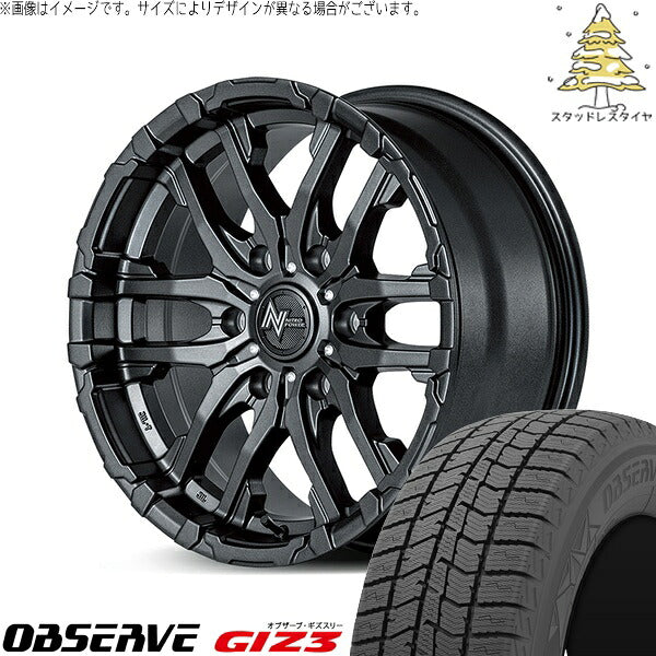 トーヨータイヤ オブザーブ GIZ3 215/70R15 ＋ ナイトロパワー M26 クロスファング バレルブラック 15インチ 6J +33 6H139.7P スタッドレス・ホイール4本セット。1枚目。