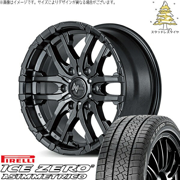 ピレリ アイスゼロアシンメトリコ 215/65R16 ＋ ナイトロパワー M26 クロスファング バレルブラック 16インチ 6.5J +48 6H139.7P スタッドレス・ホイール4本セット。1枚目。