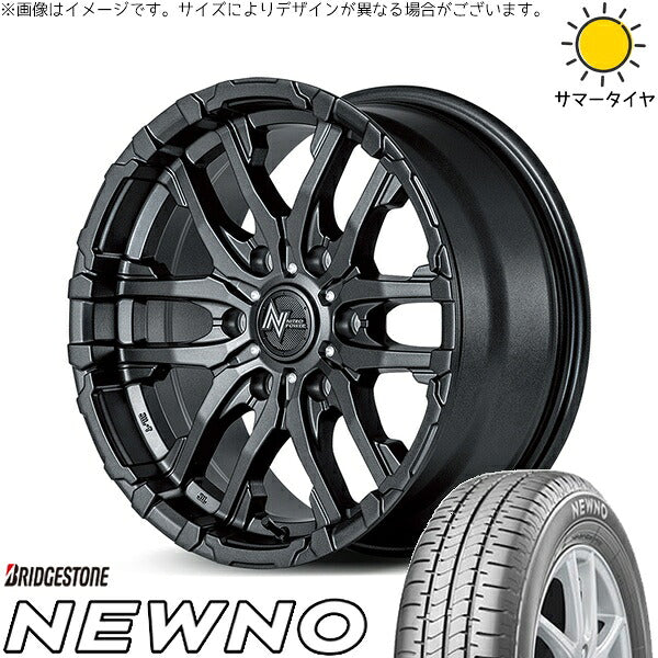 ブリヂストン ニューノ 215/60R17 ＋ ナイトロパワー M26 クロスファング バレルブラック 17インチ 6.5J +38 6H139.7P サマー・ホイール4本セット。1枚目。