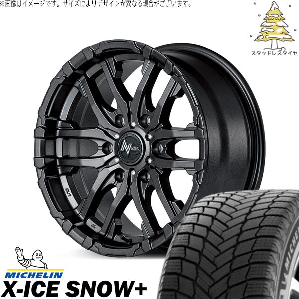 ミシュラン エックスアイス スノー+ 215/65R16 ＋ ナイトロパワー M26 クロスファング バレルブラック 16インチ 6.5J +38 6H139.7P スタッドレス・ホイール4本セット。1枚目。