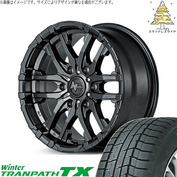 トーヨータイヤ ウィンタートランパス TX 215/70R15 ＋ ナイトロパワー M26 クロスファング バレルブラック 15インチ 6J +45 6H139.7P スタッドレス・ホイール4本セット。1枚目。