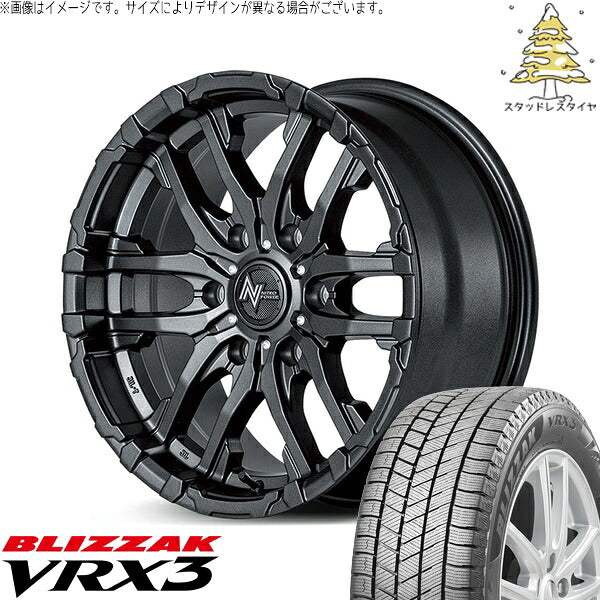 ブリヂストン ブリザック VRX3 215/70R15 ＋ ナイトロパワー M26 クロスファング バレルブラック 15インチ 6J +33 6H139.7P スタッドレス・ホイール4本セット。1枚目。