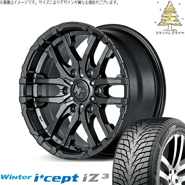 ハンコック ウィンターアイセプト IZ3 W636 215/60R17 ＋ ナイトロパワー M26 クロスファング バレルブラック 17インチ 6.5J +48 6H139.7P スタッドレス・ホイール4本セット。1枚目。