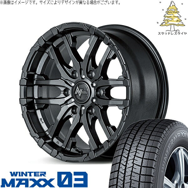 ダンロップ ウィンターマックス03 215/70R15 ＋ ナイトロパワー M26 クロスファング バレルブラック 15インチ 6J +33 6H139.7P スタッドレス・ホイール4本セット。1枚目。