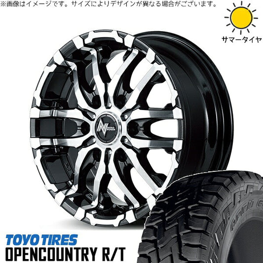 トーヨータイヤ オープンカントリー R/T 215/70R16 ＋ ナイトロパワー M26 クロスファング ブラックメタリック/ミラーカット 16インチ 6J -5 5H139.7P サマー・ホイール4本セット。1枚目。