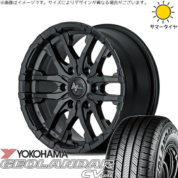 ヨコハマタイヤ ジオランダーCV G058 175/80R16 ＋ ナイトロパワー M26 クロスファング ブラストブラック 16インチ 5.5J +20 5H139.7P サマー・ホイール4本セット。1枚目。