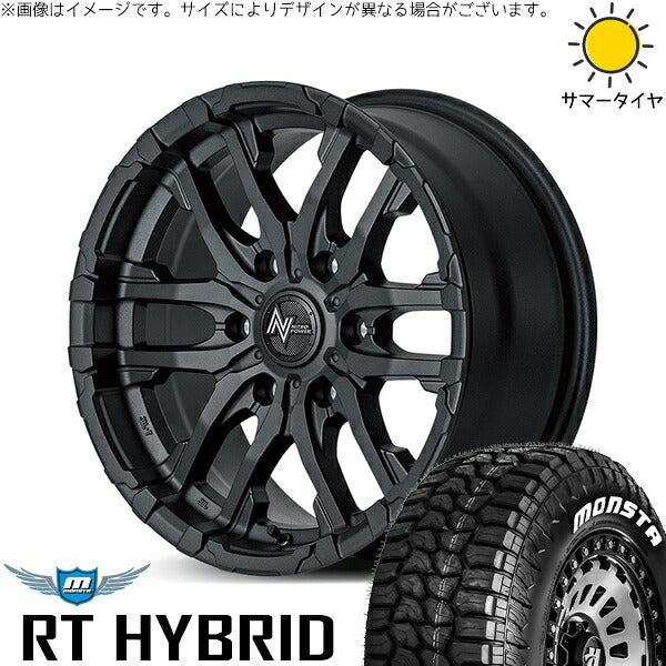 モンスタタイヤ RT ハイブリッド 285/70R17 ＋ ナイトロパワー M26 クロスファング ブラストブラック 17インチ 8J +20 6H139.7P サマー・ホイール4本セット。1枚目。
