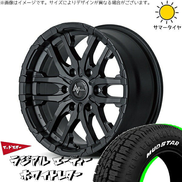 マッドスター ラジアルAT 215/65R16 ＋ ナイトロパワー M26 クロスファング ブラストブラック 16インチ 6.5J +38 6H139.7P サマー・ホイール4本セット。1枚目。