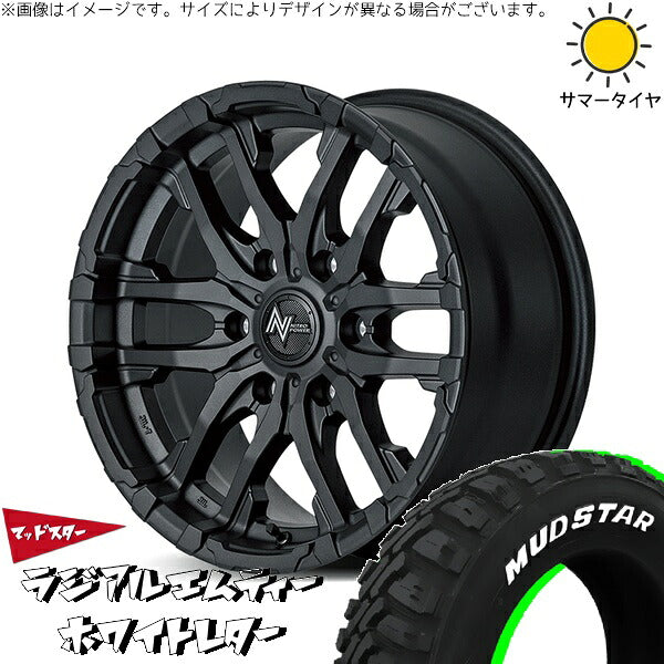 マッドスター ラジアルMT 215/70R16 ＋ ナイトロパワー M26 クロスファング ブラストブラック 16インチ 6.5J +38 6H139.7P サマー・ホイール4本セット。1枚目。