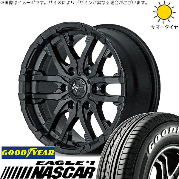 グッドイヤー イーグル ナスカー 215/65R16 ＋ ナイトロパワー M26 クロスファング ブラストブラック 16インチ 6.5J +38 6H139.7P サマー・ホイール4本セット。1枚目。