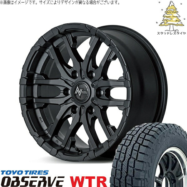 トーヨータイヤ オブザーブ W/T-R 225/70R16 ＋ ナイトロパワー M26 クロスファング ブラストブラック 16インチ 5.5J +20 5H139.7P スタッドレス・ホイール4本セット。1枚目。