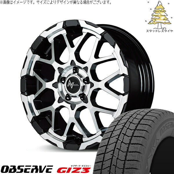 トーヨータイヤ オブザーブ GIZ3 205/55R16 ＋ ナイトロパワー M28 バレット ブラック/ミラーカット 16インチ 7J +40 5H114.3P スタッドレス・ホイール4本セット。1枚目。