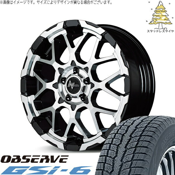 トーヨータイヤ オブザーブ Gsi-6 (OBSERVE Gsi-6) 225/70R16 ＋ ナイトロパワー M28 バレット ブラック/ミラーカット 16インチ 7.0J +40 5H114.3P スタッドレス・ホイール4本セット。1枚目。