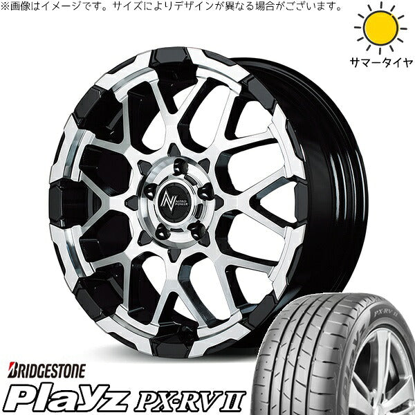ブリヂストン プレイズ PX-RV2 215/65R16 ＋ ナイトロパワー M28 バレット ブラック/ミラーカット 16インチ 7J +40 5H114.3P サマー・ホイール4本セット。1枚目。