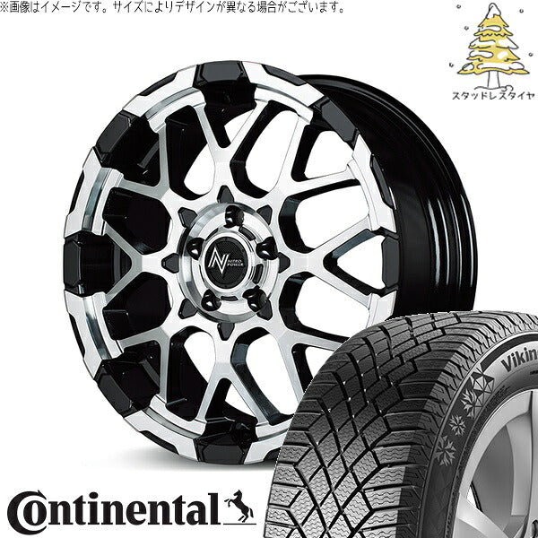 コンチネンタル バイキングコンタクト セブン (VikingContact7) 215/70R16 ＋ ナイトロパワー M28 バレット ブラック/ミラーカット 16インチ 7.0J +40 5H114.3P スタッドレス・ホイール4本セット。1枚目。