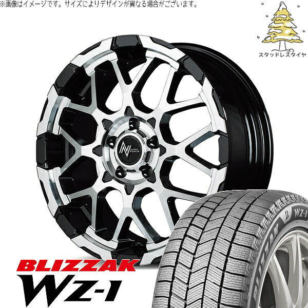 ブリヂストン ブリザック WZ-1 215/65R16 ＋ ナイトロパワー M28 バレット ブラック/ミラーカット 16インチ 7J +40 5H114.3P スタッドレス・ホイール4本セット。1枚目。