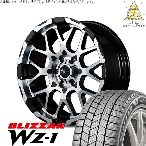 ブリヂストン ブリザック WZ-1 215/60R17 ＋ ナイトロパワー M28 バレット ブラック/ミラーカット 17インチ 6.5J +38 6H139.7P スタッドレス・ホイール4本セット。1枚目。