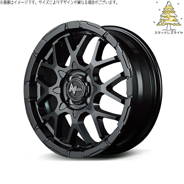輸入スタッドレスタイヤ（銘柄指定不可） 165/60R15 ＋ ナイトロパワー M28 バレット セミグロスブラック 15インチ 5J +48 4H100P ホイール4本セット。1枚目。