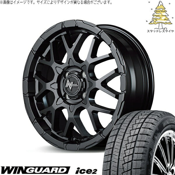 ネクセン ウィンガード アイス2 205/55R16 ＋ ナイトロパワー M28 バレット セミグロスブラック 16インチ 6J +40 4H100P スタッドレス・ホイール4本セット。1枚目。