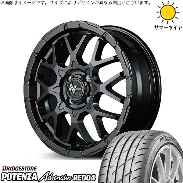 ブリヂストン ポテンザ アドレナリン RE004 165/50R16 ＋ ナイトロパワー M28 バレット セミグロスブラック 16インチ 6J +40 4H100P サマー・ホイール4本セット。1枚目。