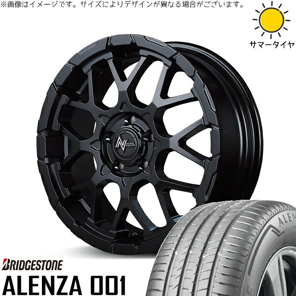 ブリヂストン アレンザ 001 225/55R18 ＋ ナイトロパワー M28 バレット セミグロスブラック 18インチ 7J +35 5H114.3P サマー・ホイール4本セット。1枚目。