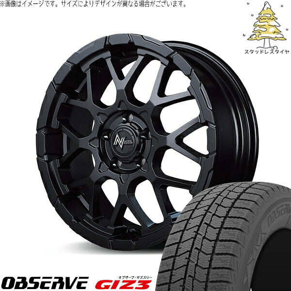 トーヨータイヤ オブザーブ GIZ3 235/50R18 ＋ ナイトロパワー M28 バレット セミグロスブラック 18インチ 7J +35 5H114.3P スタッドレス・ホイール4本セット。1枚目。