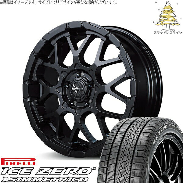 ピレリ アイスゼロアシンメトリコ 235/55R18 ＋ ナイトロパワー M28 バレット セミグロスブラック 18インチ 7J +35 5H114.3P スタッドレス・ホイール4本セット。1枚目。