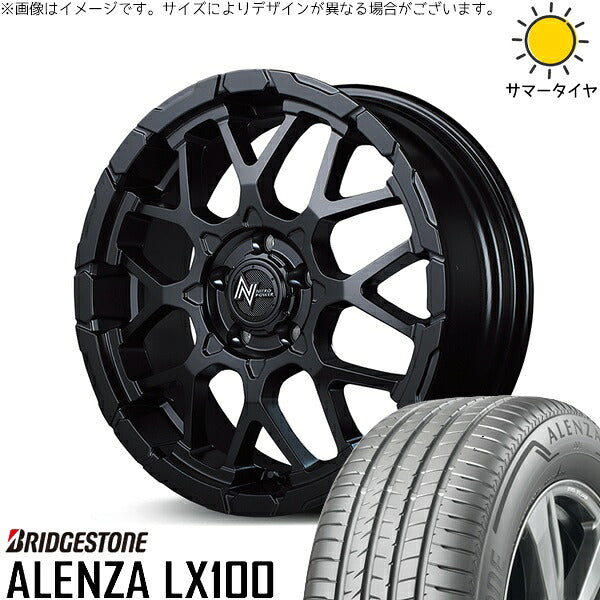 ブリヂストン アレンザ LX100 225/50R18 ＋ ナイトロパワー M28 バレット セミグロスブラック 18インチ 7J +35 5H114.3P サマー・ホイール4本セット。1枚目。