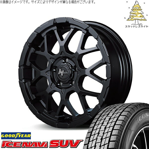 グッドイヤー アイスナビ SUV (ICENAVI SUV) 215/70R16 ＋ ナイトロパワー M28 バレット セミグロスブラック 16インチ 7.0J +40 5H114.3P スタッドレス・ホイール4本セット。1枚目。