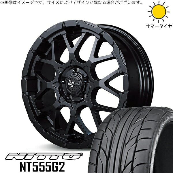 ニットー NT555G2 215/45R18 ＋ ナイトロパワー M28 バレット セミグロスブラック 18インチ 7J +35 5H114.3P サマー・ホイール4本セット。1枚目。
