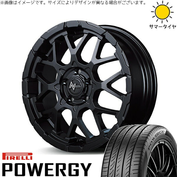 ピレリ パワジー 225/55R18 ＋ ナイトロパワー M28 バレット セミグロスブラック 18インチ 7J +35 5H114.3P サマー・ホイール4本セット。1枚目。