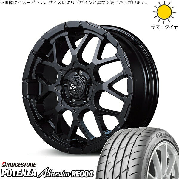 ブリヂストン ポテンザ アドレナリン RE004 225/45R18 ＋ ナイトロパワー M28 バレット セミグロスブラック 18インチ 7J +35 5H114.3P サマー・ホイール4本セット。1枚目。