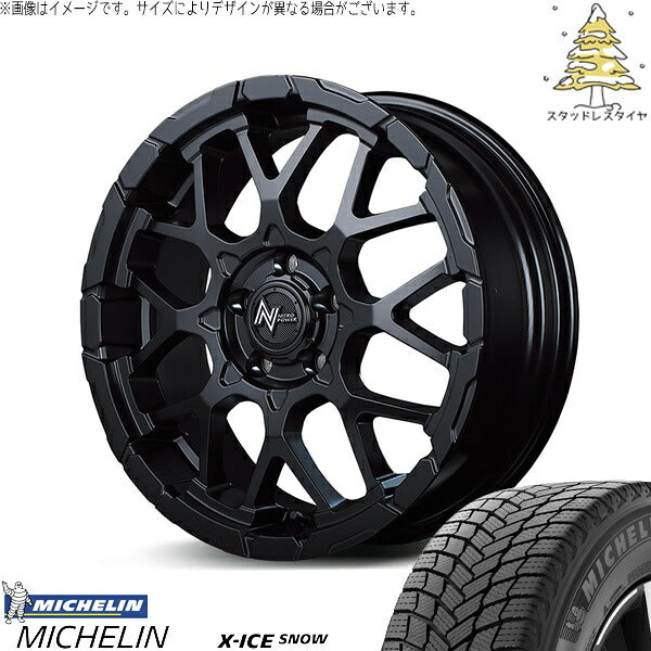 ミシュラン エックスアイス スノー 235/50R18 ＋ ナイトロパワー M28 バレット セミグロスブラック 18インチ 7J +35 5H114.3P スタッドレス・ホイール4本セット。1枚目。