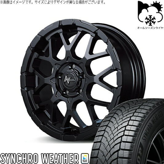 ダンロップ シンクロウェザー 225/40R18 ＋ ナイトロパワー M28 バレット セミグロスブラック 18インチ 7J +35 5H114.3P オールシーズン・ホイール4本セット。1枚目。