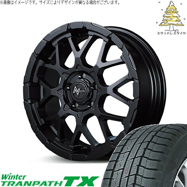 トーヨータイヤ ウィンタートランパス TX 225/50R18 ＋ ナイトロパワー M28 バレット セミグロスブラック 18インチ 7J +35 5H114.3P スタッドレス・ホイール4本セット。1枚目。