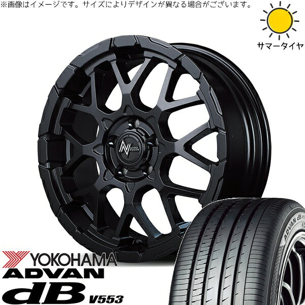 ヨコハマタイヤ アドバン デシベル V553 215/45R18 ＋ ナイトロパワー M28 バレット セミグロスブラック 18インチ 7J +35 5H114.3P サマー・ホイール4本セット。1枚目。