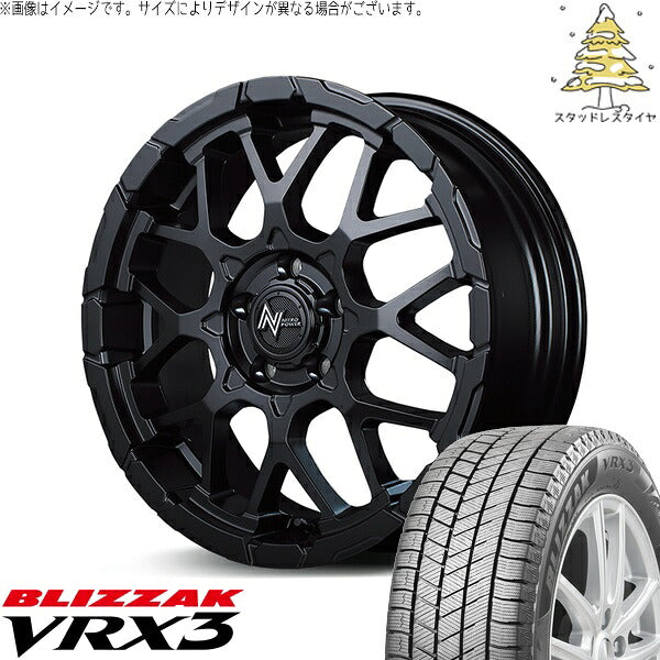 ブリヂストン ブリザック VRX3 225/45R18 ＋ ナイトロパワー M28 バレット セミグロスブラック 18インチ 7J +35 5H114.3P スタッドレス・ホイール4本セット。1枚目。