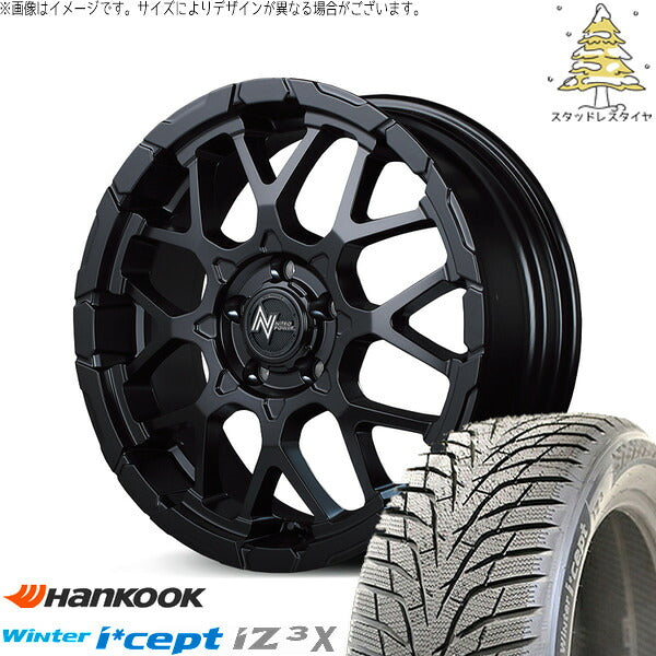 ハンコック ウィンターアイセプト IZ3X W636A 235/60R18 ＋ ナイトロパワー M28 バレット セミグロスブラック 18インチ 7J +35 5H114.3P スタッドレス・ホイール4本セット。1枚目。