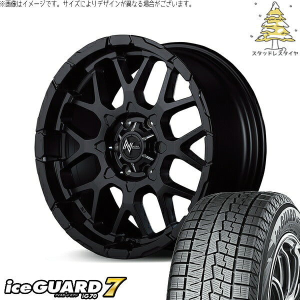 ヨコハマタイヤ アイスガードセブン IG70 215/60R17 ＋ ナイトロパワー M28 バレット セミグロスブラック 17インチ 6.5J +38 6H139.7P スタッドレス・ホイール4本セット。1枚目。