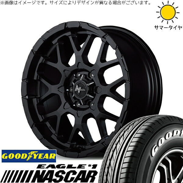 グッドイヤー イーグル ナスカー 215/60R17 ＋ ナイトロパワー M28 バレット セミグロスブラック 17インチ 6.5J +48 6H139.7P サマー・ホイール4本セット。1枚目。