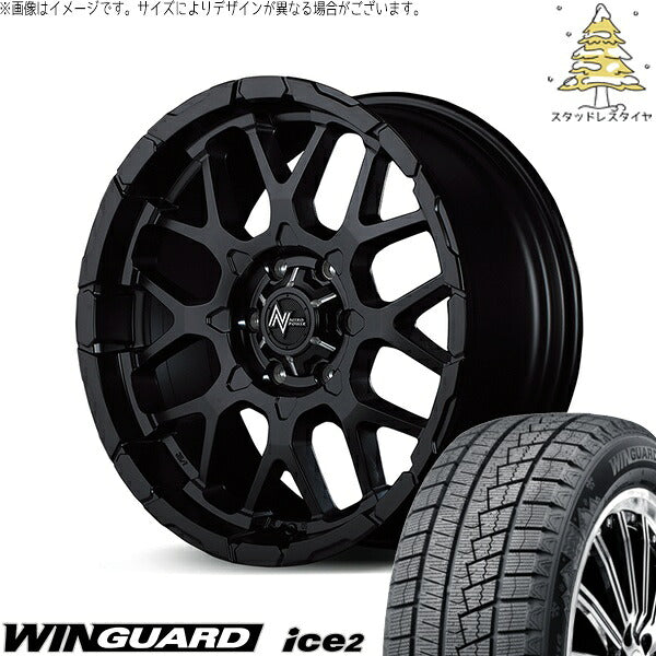 ネクセン ウィンガード アイス2 215/60R17 ＋ ナイトロパワー M28 バレット セミグロスブラック 17インチ 6.5J +38 6H139.7P スタッドレス・ホイール4本セット。1枚目。