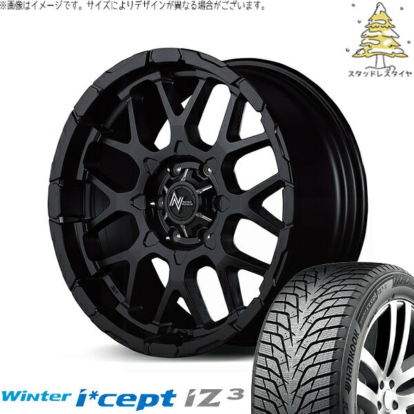 ハンコック ウィンターアイセプト IZ3 W636 215/60R17 ＋ ナイトロパワー M28 バレット セミグロスブラック 17インチ 6.5J +48 6H139.7P スタッドレス・ホイール4本セット。1枚目。